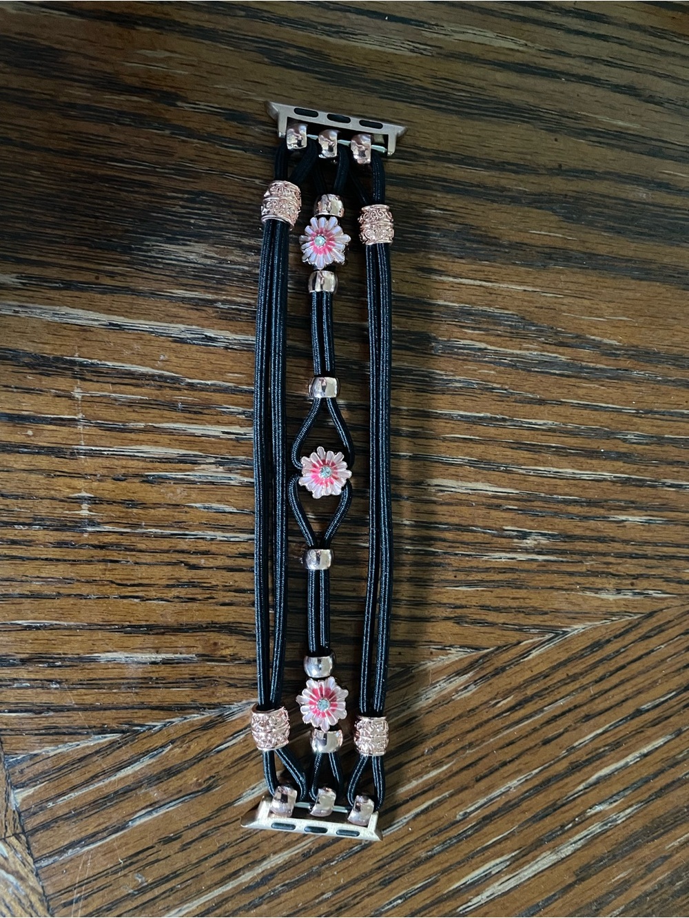 Floral Beaded Apple Watch Compatible Stretch Band
